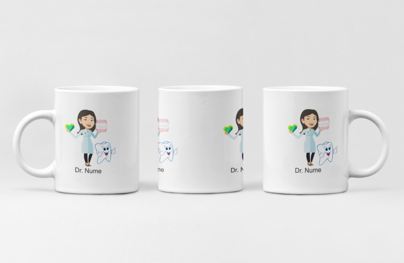 Cană personalizată pentru Dentist cu nume – Cadou original pentru un zâmbet de profesie