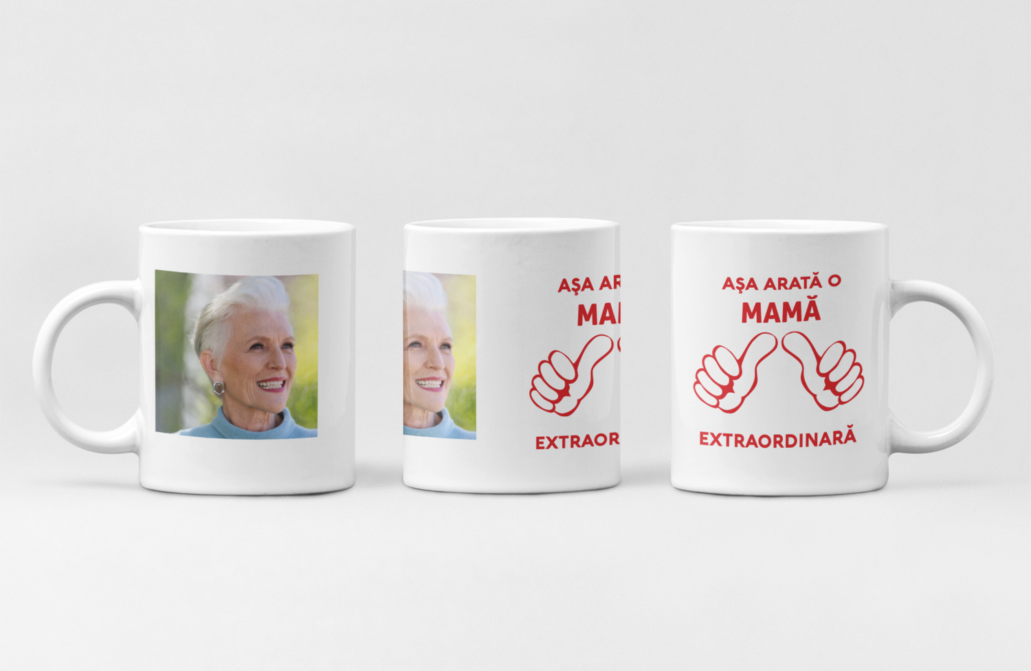 Cană personalizată „Așa arată o mamă extraordinară” – Cadou unic cu poză, ceramică premium 330ml