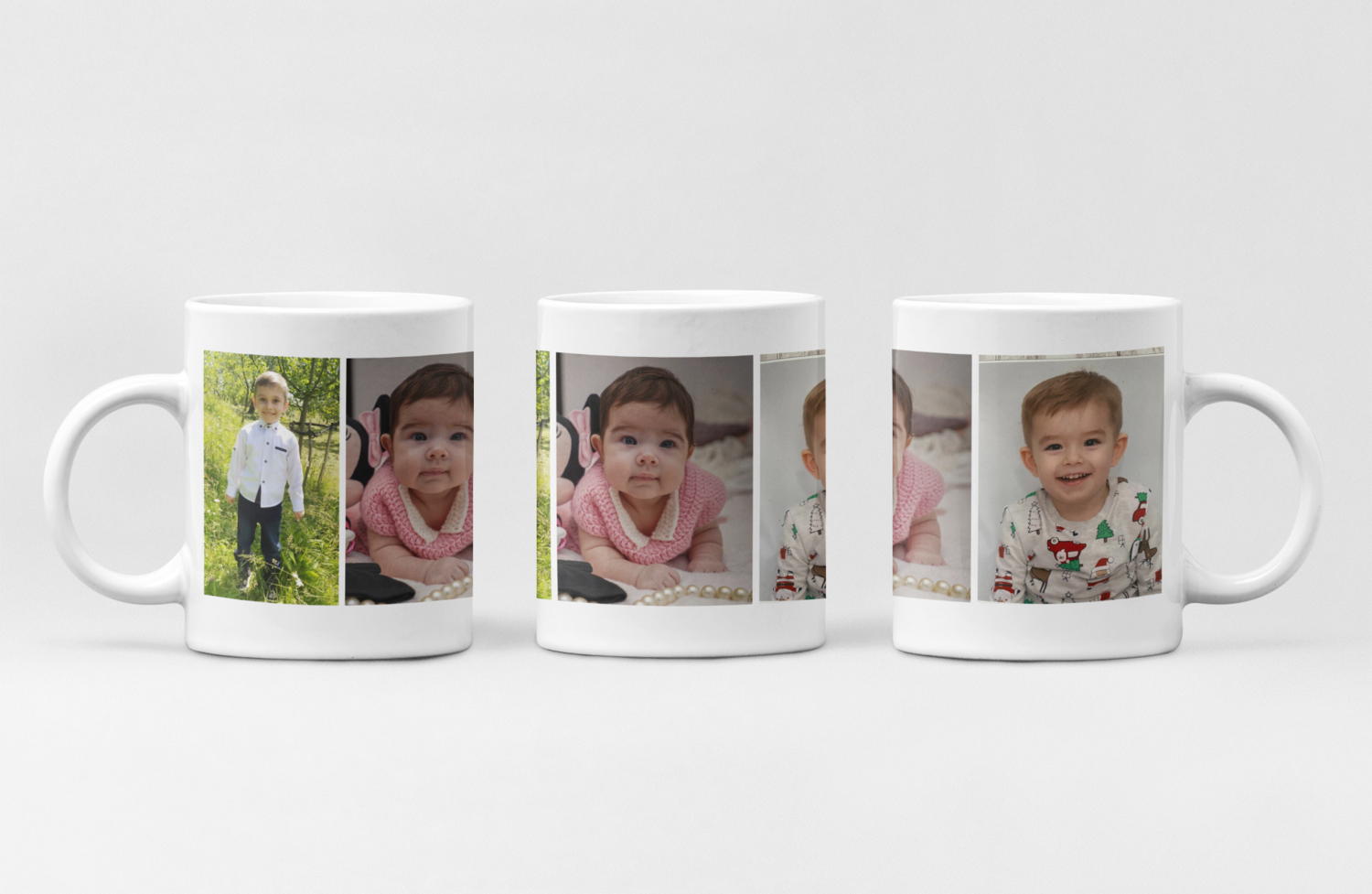 Cană personalizată cu 3 poze – Cadou cu amintiri dragi