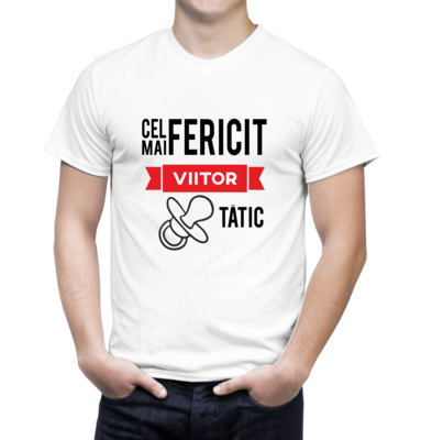 Tricou „Cel mai fericit viitor tătic” – bumbac 100%