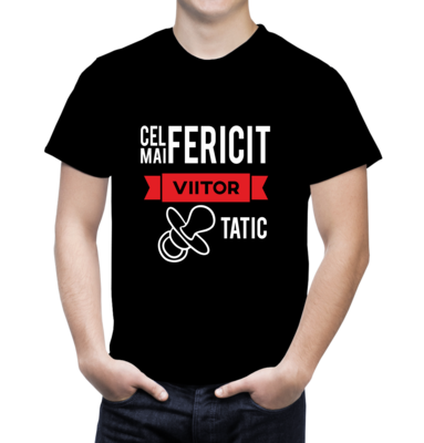 Tricou „Cel mai fericit viitor tătic” – bumbac 100%