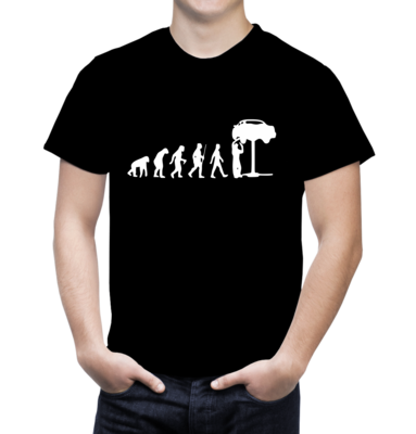 Tricou „Evoluția Mecanic” – bumbac 100%, ideal pentru pasionații de reparații și umor tehnic