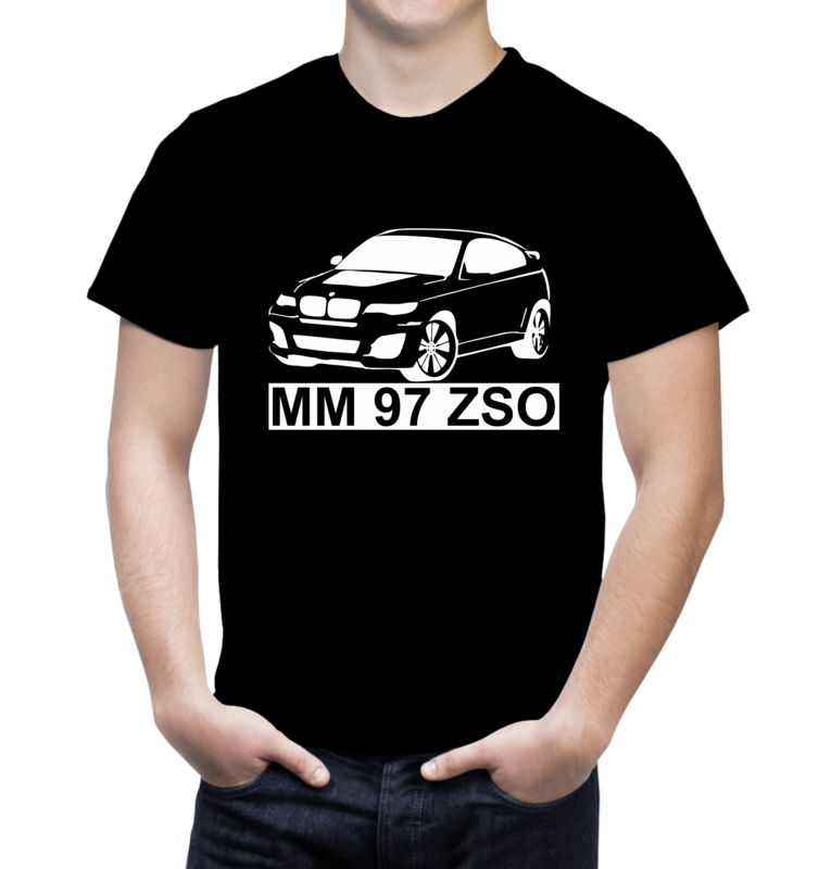 Tricou personalizat BMW cu număr de înmatriculare – bumbac 100%, stil auto autentic