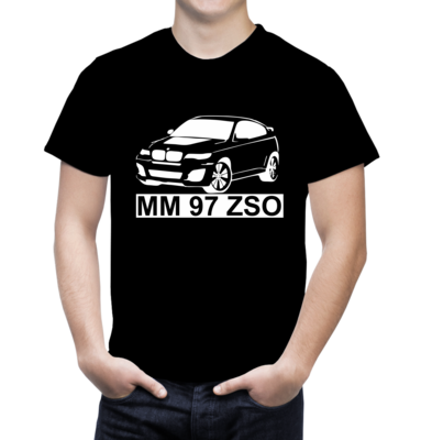 Tricou personalizat BMW cu număr de înmatriculare – bumbac 100%, stil auto autentic