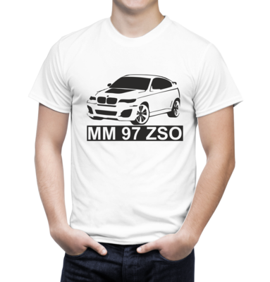 Tricou personalizat BMW cu număr de înmatriculare – bumbac 100%, stil auto autentic