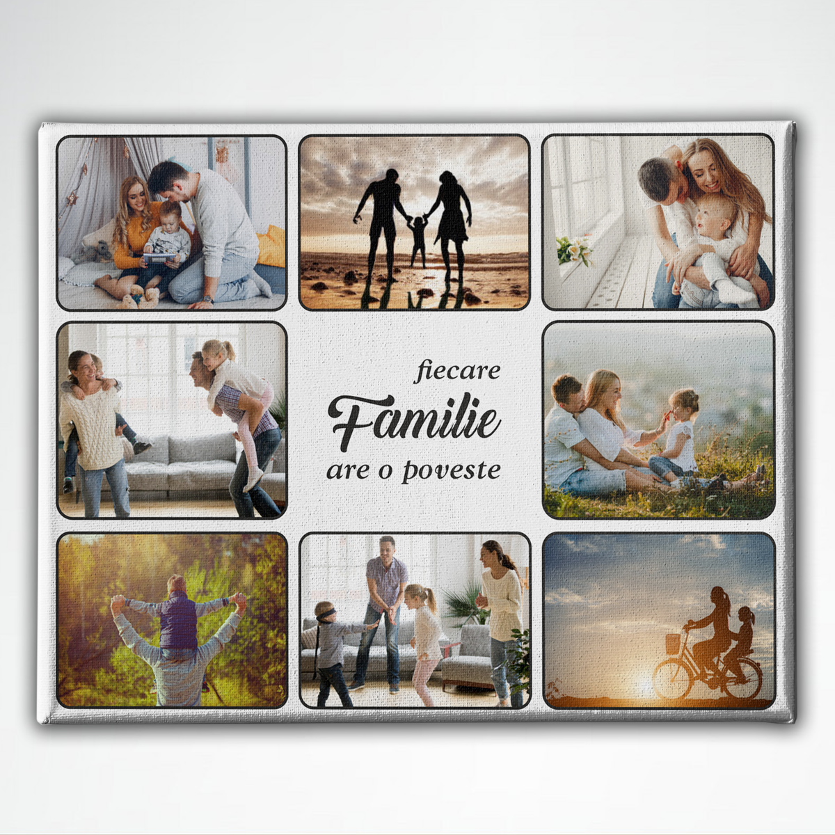 Tablou Canvas Fiecare famile are o poveste plus 8 poze 30x40 cm
