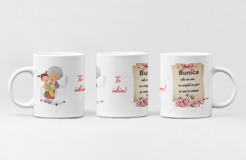 Cană „Te iubim, Bunica” – Cadou din suflet pentru cea mai iubită bunică