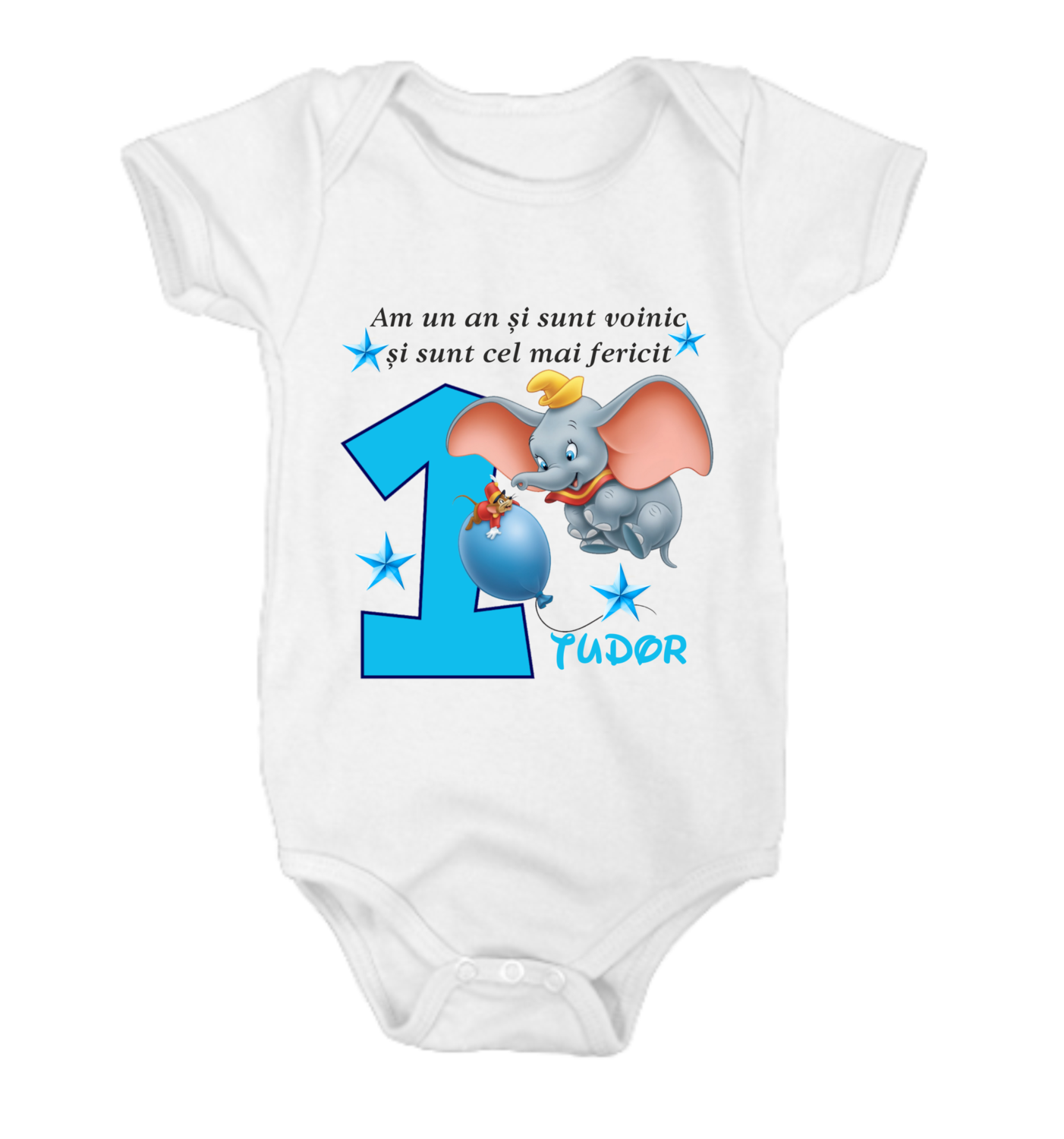 Body personalizat Am un an cu elefant