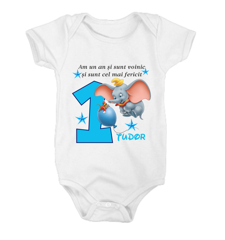 Body personalizat Am un an cu elefant