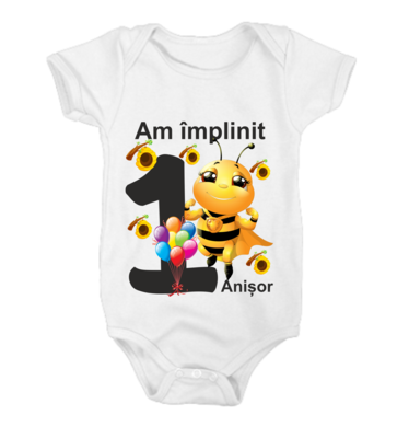 Body personalizat Am împlinit 1 an Albinuța