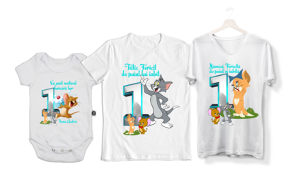 Tricou personalizat Set Famile tom&amp;jerry