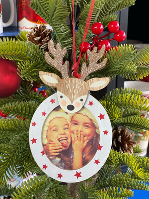 Ornament pentru brad, din lemn, cu insertie poza