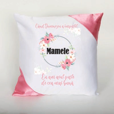 Pernă pentru Mama - colțuri roz