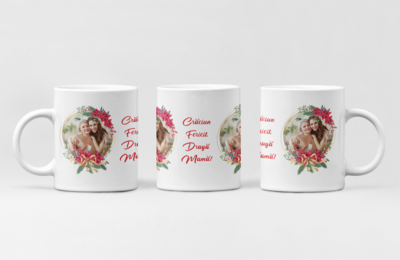 Cana personalizata cu poză – „Craciun fericit, dragă mamă” – Cadoul care atinge inima