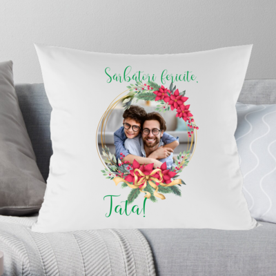 Perna personalizata cu poza si text - Sarbatori fericite Tata