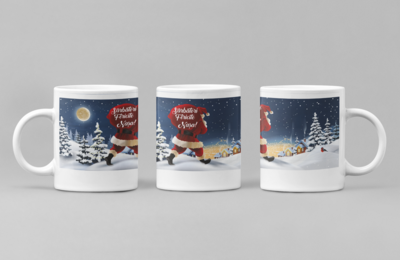 Cana „Sărbători fericite, Nașa” – Cadou cald și elegant pentru Crăciu