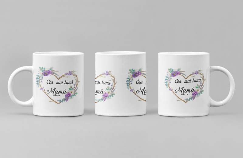 Cană cadou pentru mamă – „Cea mai bună mamă” – Design elegant, ceramică de calitate, ideală pentru cafea, ceai sau ciocolată caldă
