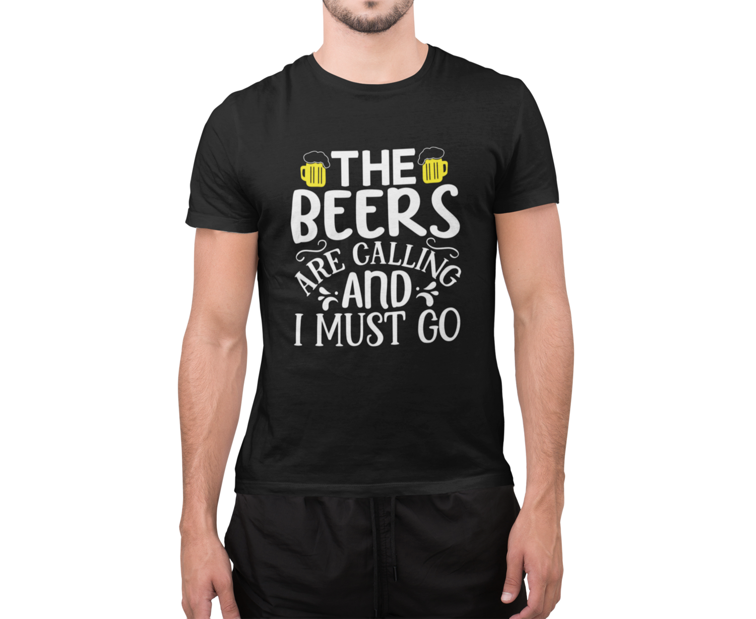 Tricou „The Beers Are Calling And I Must Go” – bumbac 100%, stil casual &amp; glumeț