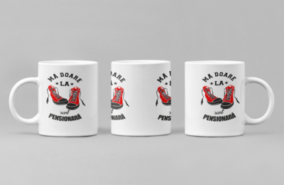 Cana „Mă doare la bascheți, sunt pensionară” – Cadou haios și relaxat pentru o doamnă liberă de griji