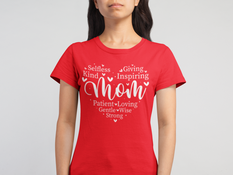Tricou „Mom” cu mesaje emoționante – bumbac 100%, ideal de Ziua Mamei