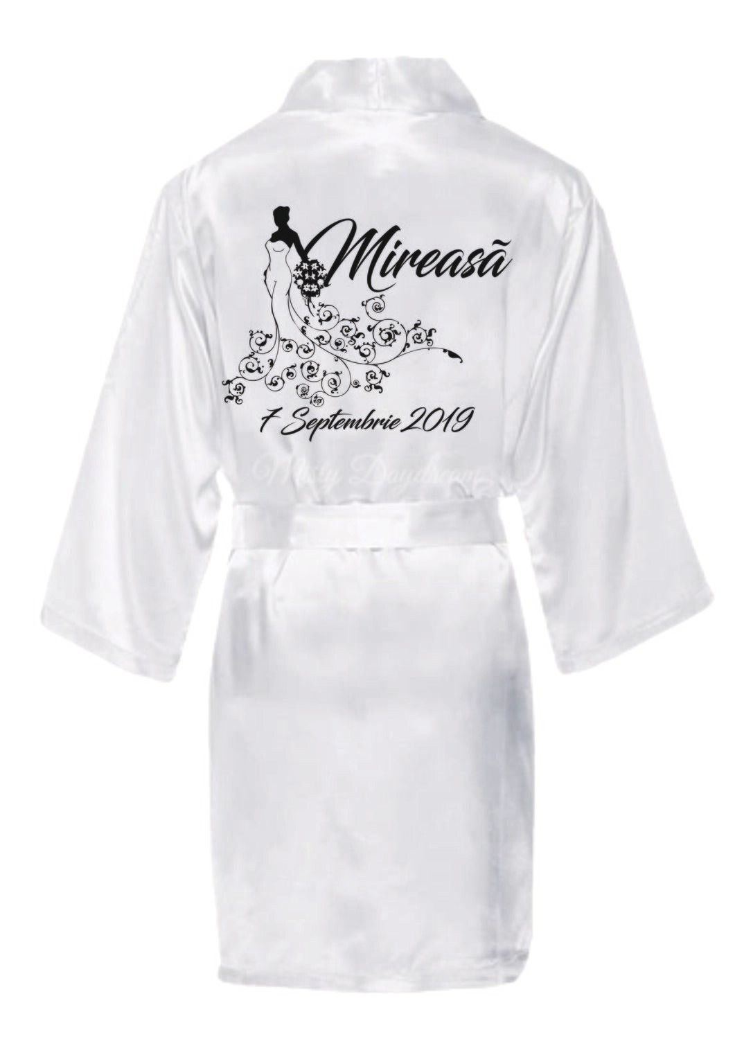 Halat mireasă personalizat – inscripție „Mireasă” + data nunții