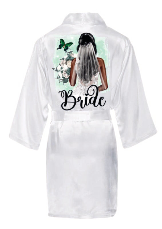Halat mireasă „Bride” – Model 4, fundal verde