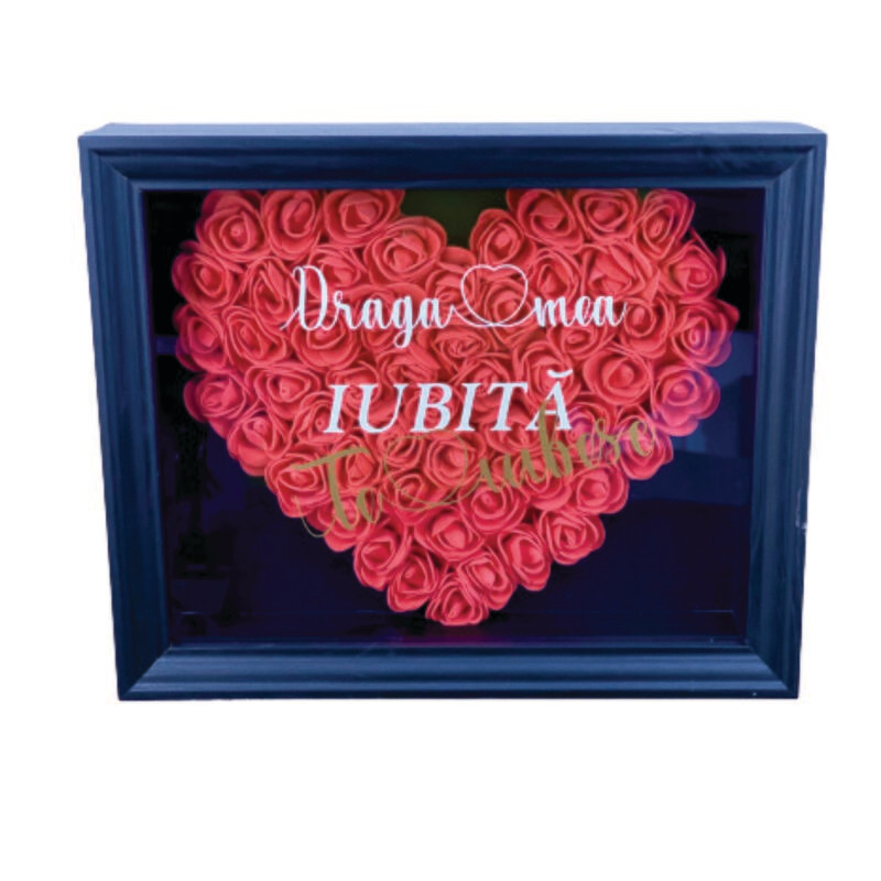 Tablou cu flori și mesaj -Draga mea Iubita