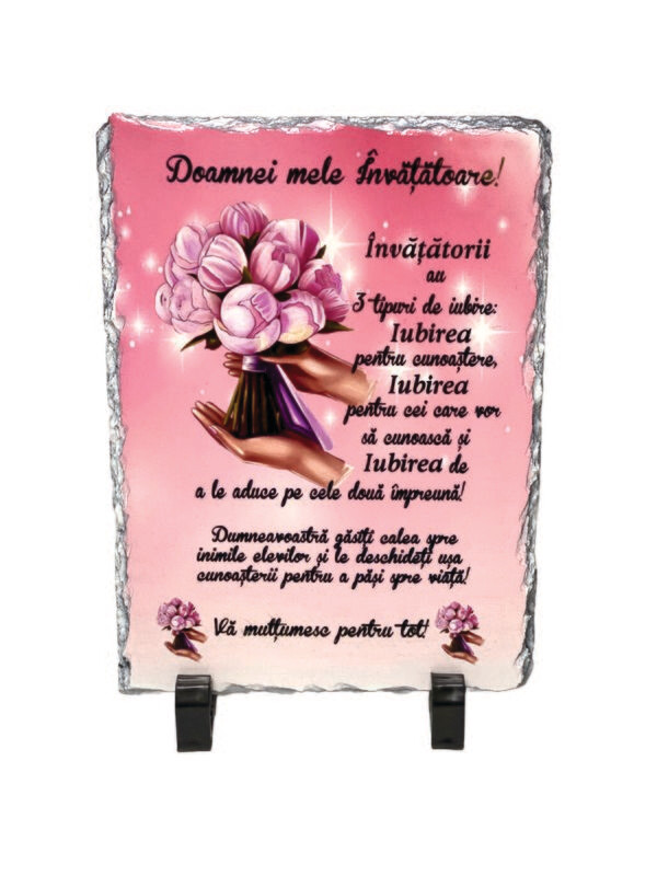 Piatră ardezie – Cadou emoționant pentru învățătoare