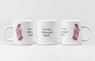 Cana „Pentru cea mai minunată nașă” – Cadou plin de dragoste și recunoștință