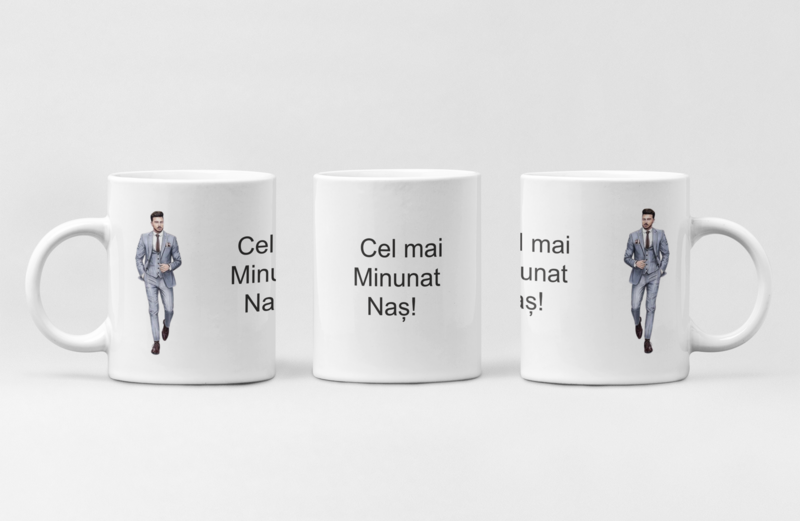 Cană „Pentru cel mai minunat naș” – Cadou cu respect și recunoștință