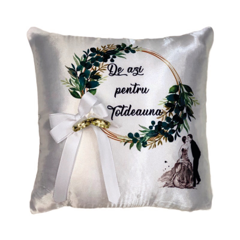 Pernuță Verighete „De azi pentru totdeauna” – Model Floral