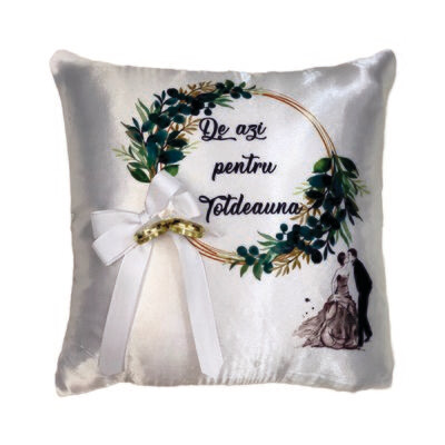 Pernuță Verighete „De azi pentru totdeauna” – Model Floral