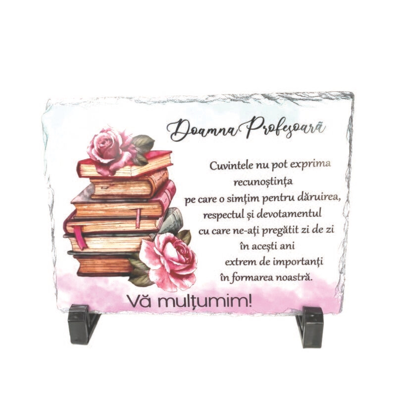 Piatră ardezie – Cadou elegant pentru doamna profesoară