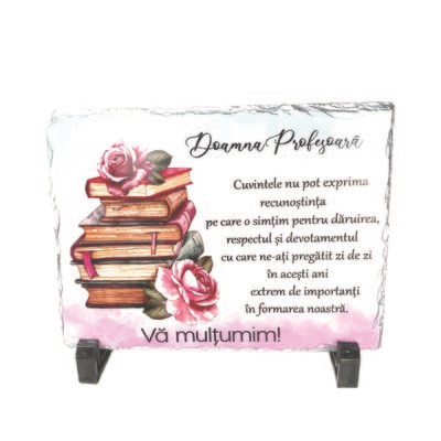 Piatră ardezie – Cadou elegant pentru doamna profesoară