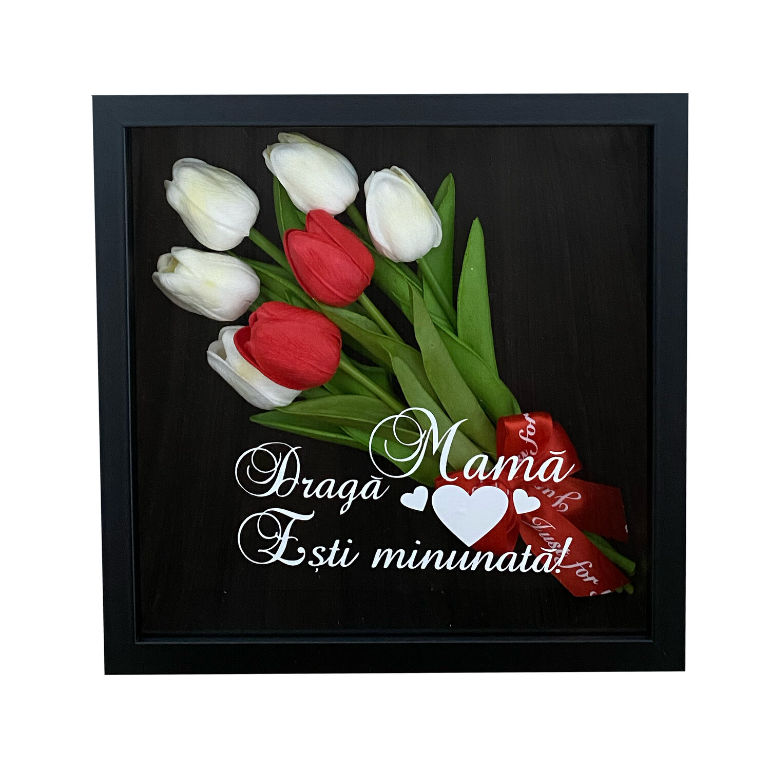 Tablou 3D cu mesaj - Draga Mama, esti minunata!, 25x25 cm