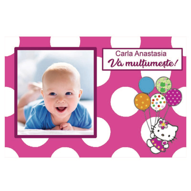 Magnet Mărturie Botez Fetiță – Model 1 | Cu Poză și Nume