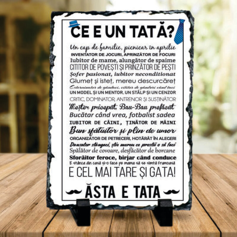 Piatră ardezie – Mesaj haios și emoționant pentru tată