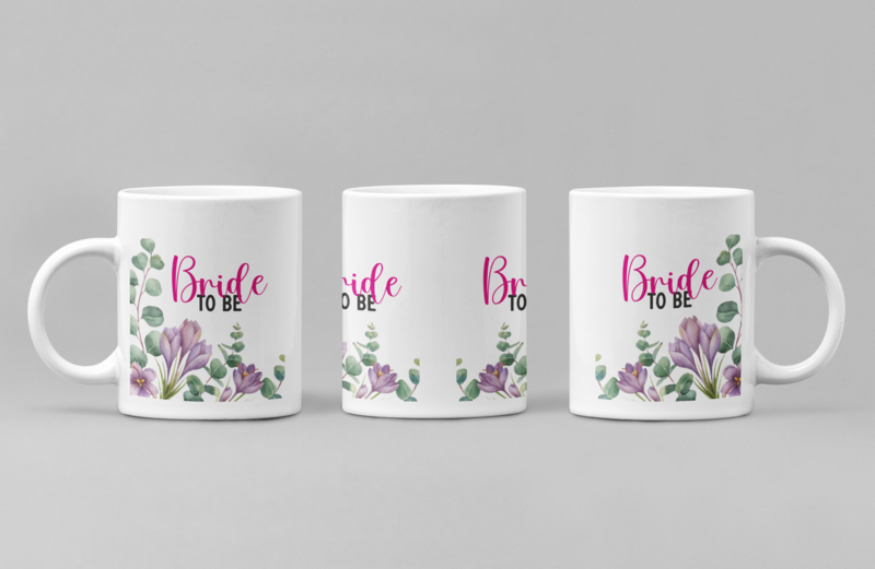 Cană „Bride to Be” – Design floral delicat pentru viitoarea mireasă