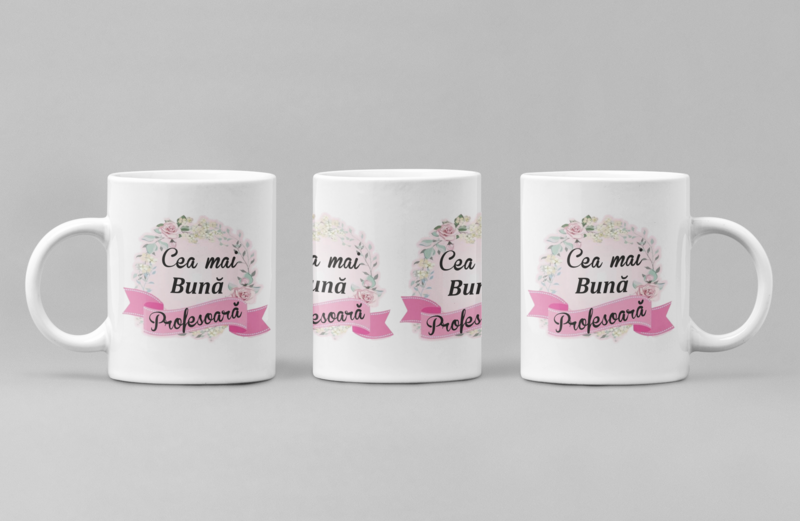 Cană „Cea mai bună profesoară” – Cadou special pentru un dascăl de nota 10