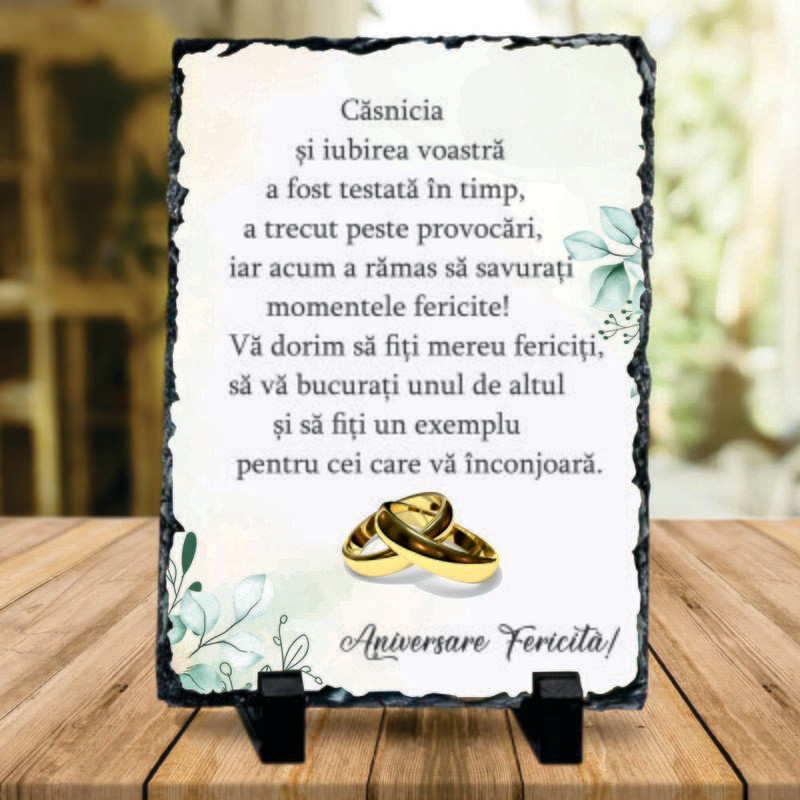Piatră ardezie – Cadou pentru aniversarea căsniciei