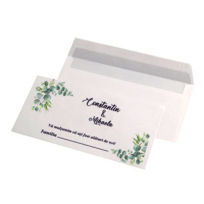 Plic bani nuntă personalizat – hârtie 80g, format DL