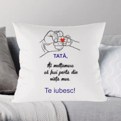 Pernă cadou pentru tată – „Tata te iubesc!”