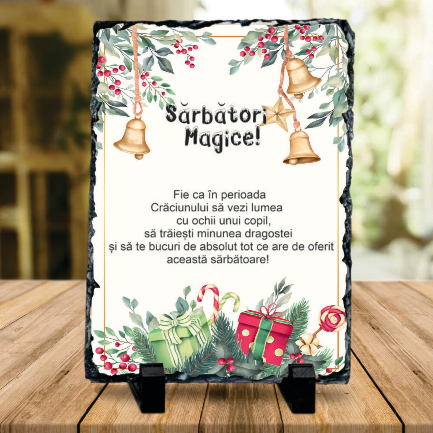 Piatră ardezie decorativă – Cadou de Crăciun pentru cei dragi