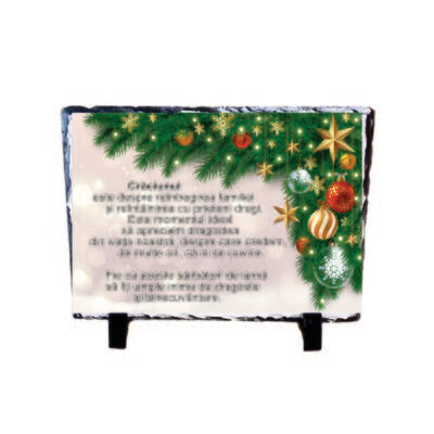 Piatra ardezie decorativă – Mesaj de Crăciun pentru familie și prieteni