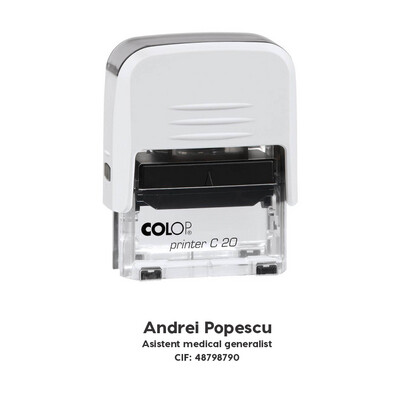 Stampila personalizata asistent medical, dreptungiulara COLOP Printer C20