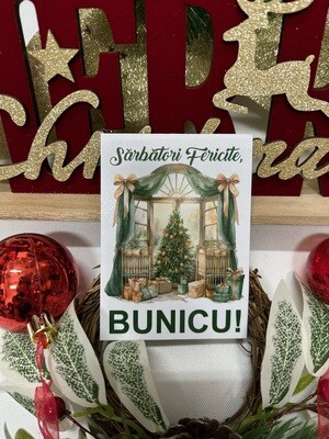 Magnet Crăciun „Sărbători Fericite, Bunicu!” – Cadou Simbolic de Sărbători