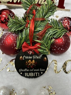 Ornament de brad - Craciun Fericit pentru cel mai bun Iubit