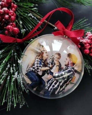 Glob rotund personalizat cu poza, ambele fete Glob rotund personalizat cu poza, ambele fete