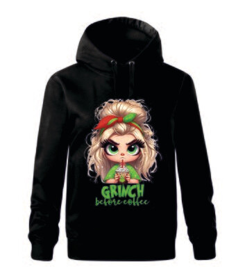 Hanorac femei - Grinch before coffee