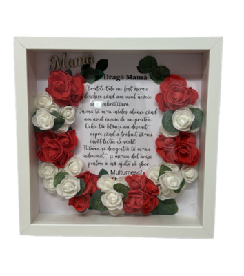 Tablou 3d cu flori si mesaj pentru mama